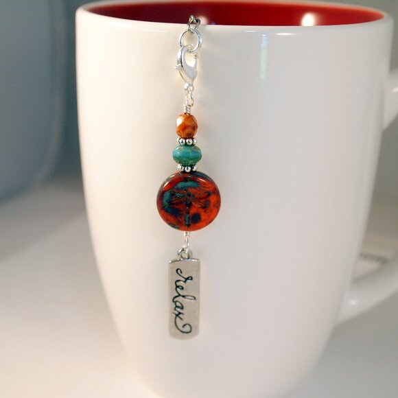 Beaded Dragon Fly Tea Infuser Stainless Steel  Mesh Tea Strainer Loose Leaf tea - Picture 2 of 9